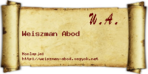 Weiszman Abod névjegykártya